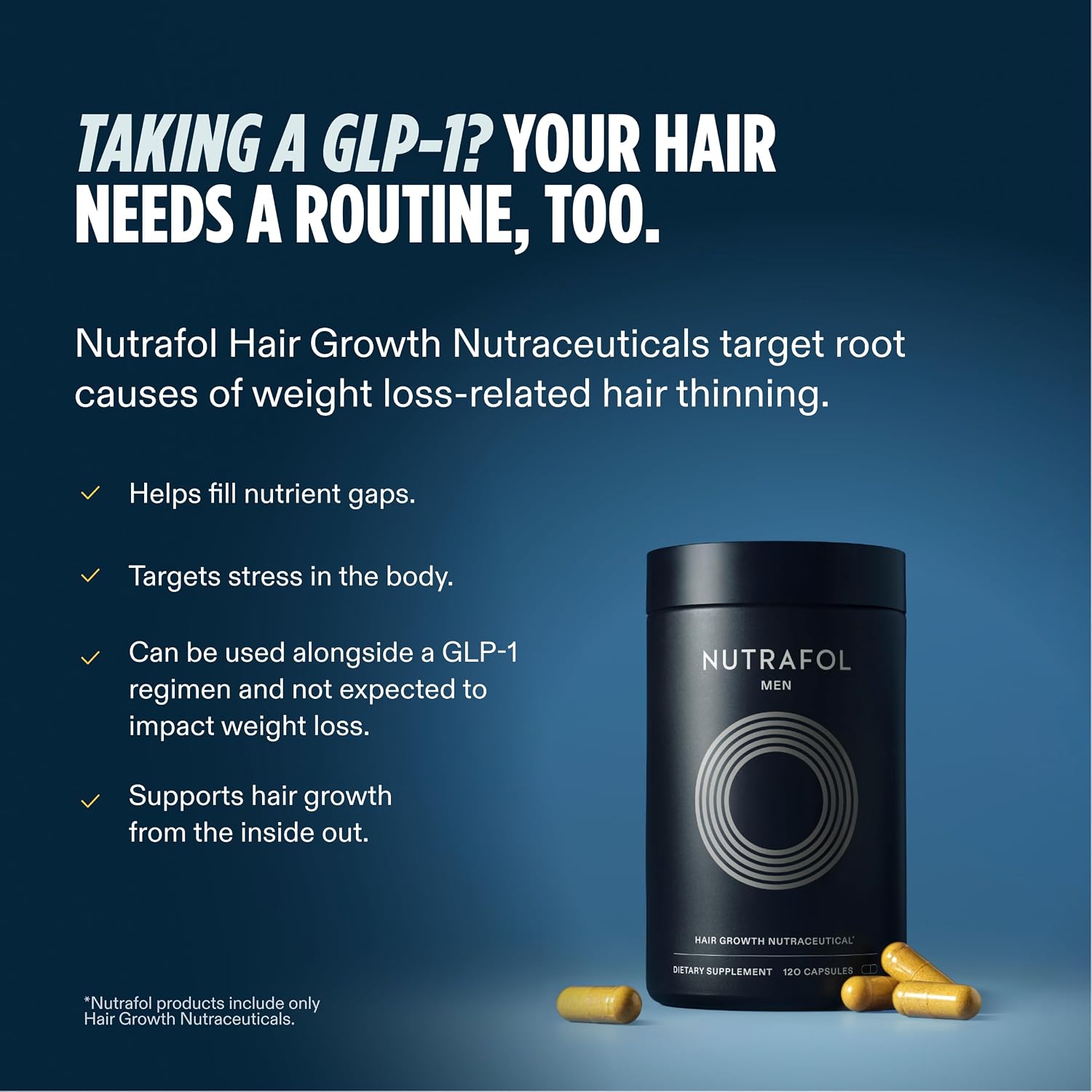 Nutrafol Men Hair Growth Supplements, Ages 18-49, 1-Month Bottle