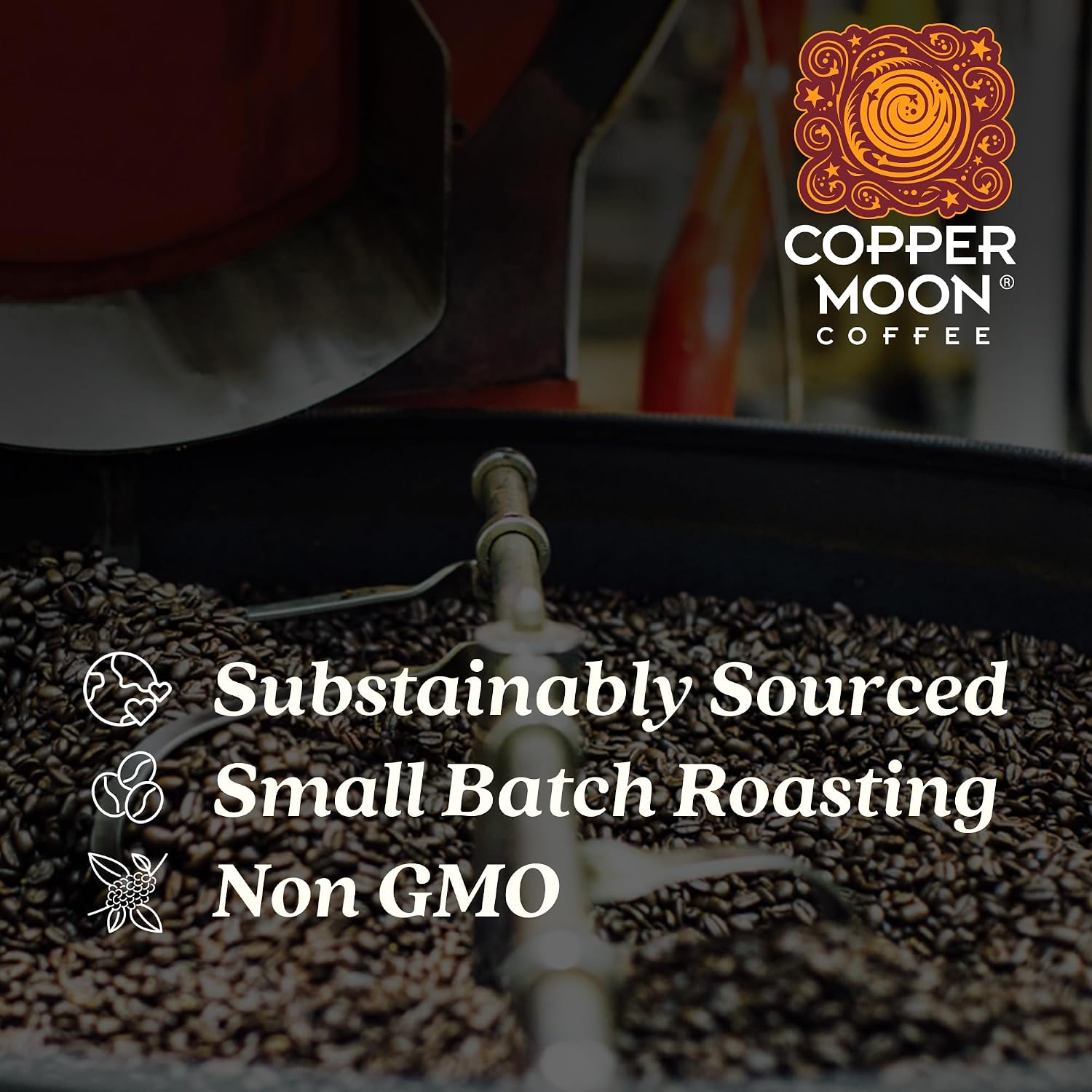 Copper Moon Whole Bean Coffee, Dark Roast, Sumatra, 2 lb | 2 Pound Bag, Vegan, Allergen Free, Non-GMO, Kosher, Vegetarian, Small Batch Roasted