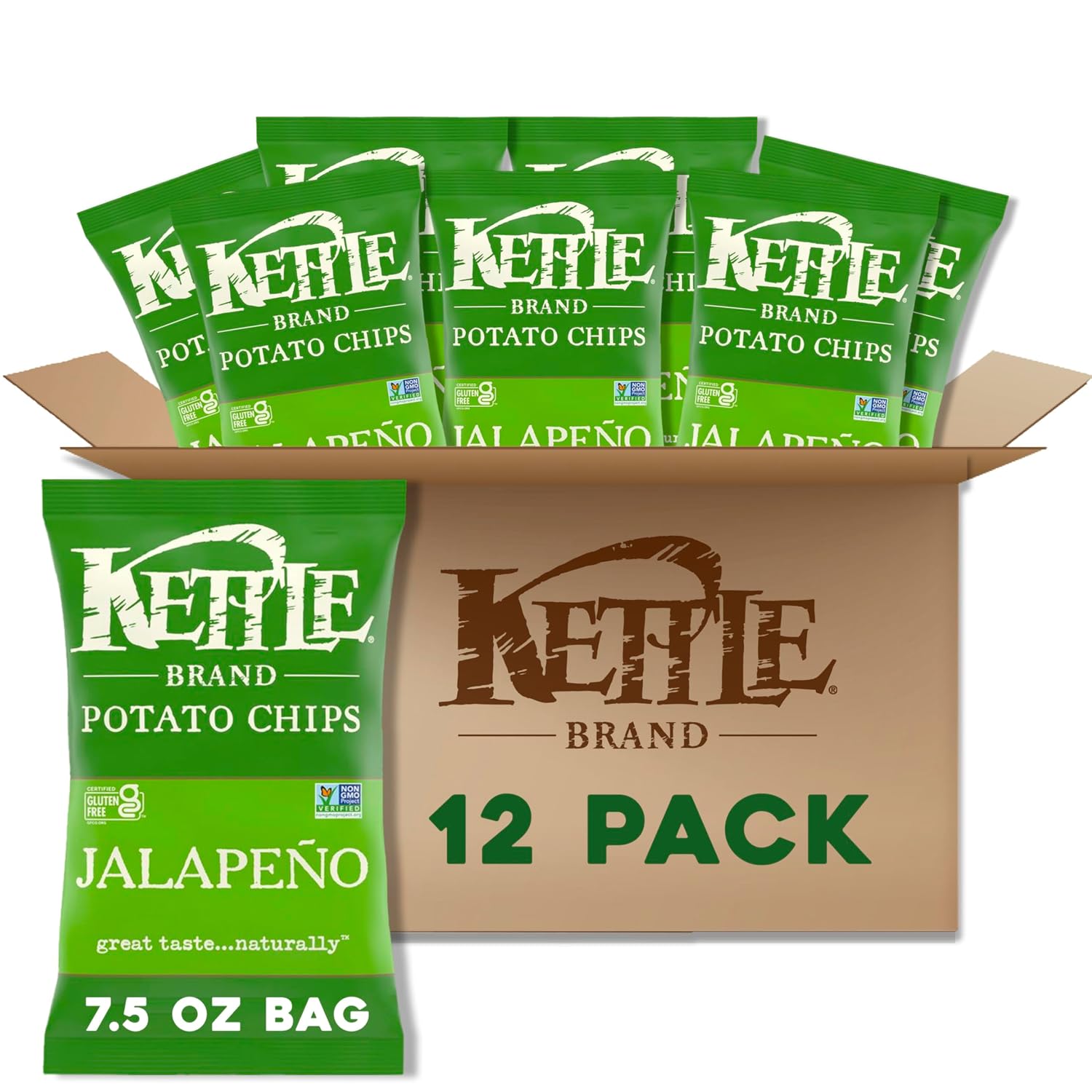 Kettle Foods Chip Potato Nat Jalapeno, 5 oz