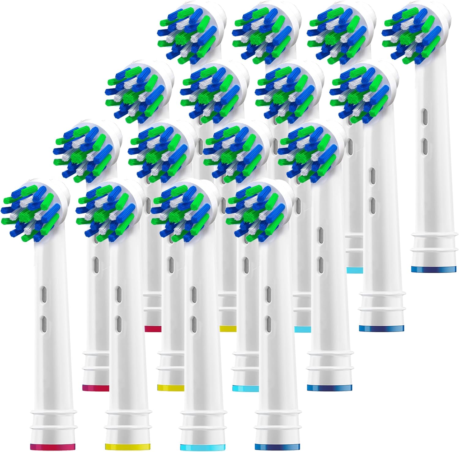Alayna Toothbrush Heads Compatible with Oral-B, Cross-Style, 4 Pack | Replacement Brush Head Refills Compatible with Braun Oral-B Electric Toothbrushes and Most Click-On Handles