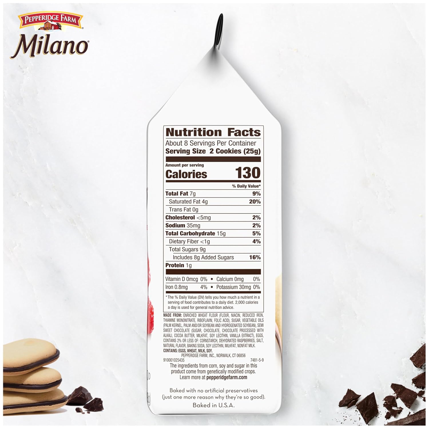 Pepperidge Farm Milano Milk Chocolate Cookies, 6 OZ Bag (15 Cookies)