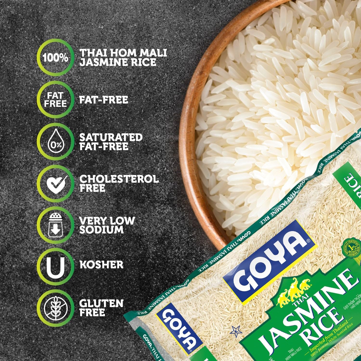 Goya Foods Thai Jasmine Rice, 20 Pound (Pack of 2)