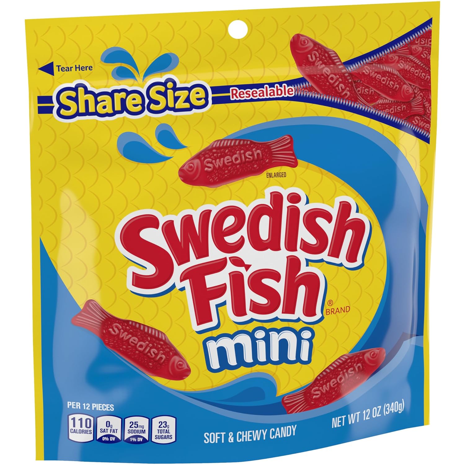 SWEDISH FISH Soft & Chewy Gummy Candy, Bulk Candy, 12-3.1 oz Boxes