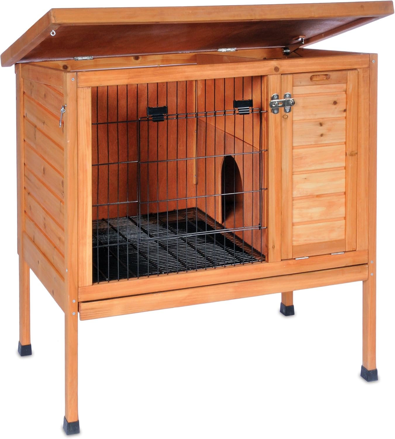 Prevue Hendryx Prevue Pet Products Small 460 Rabbit Hutch, Stained Wood