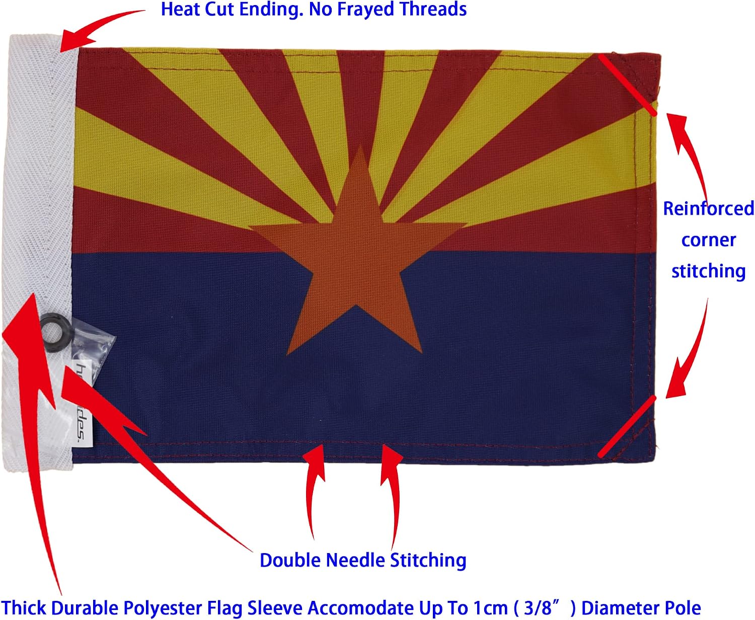 Motorcycle Flag 6 x 9 Or 10 x 15 Inch (6"X9", USA)