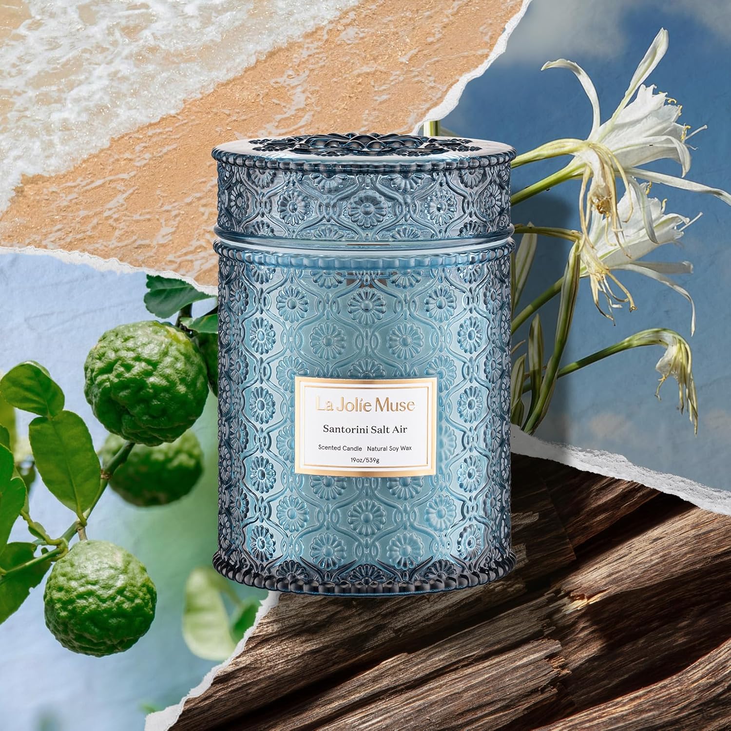 LA JOLIE MUSE Starlit Fir Pine Scented Candles for Home,19 oz Natural Soy