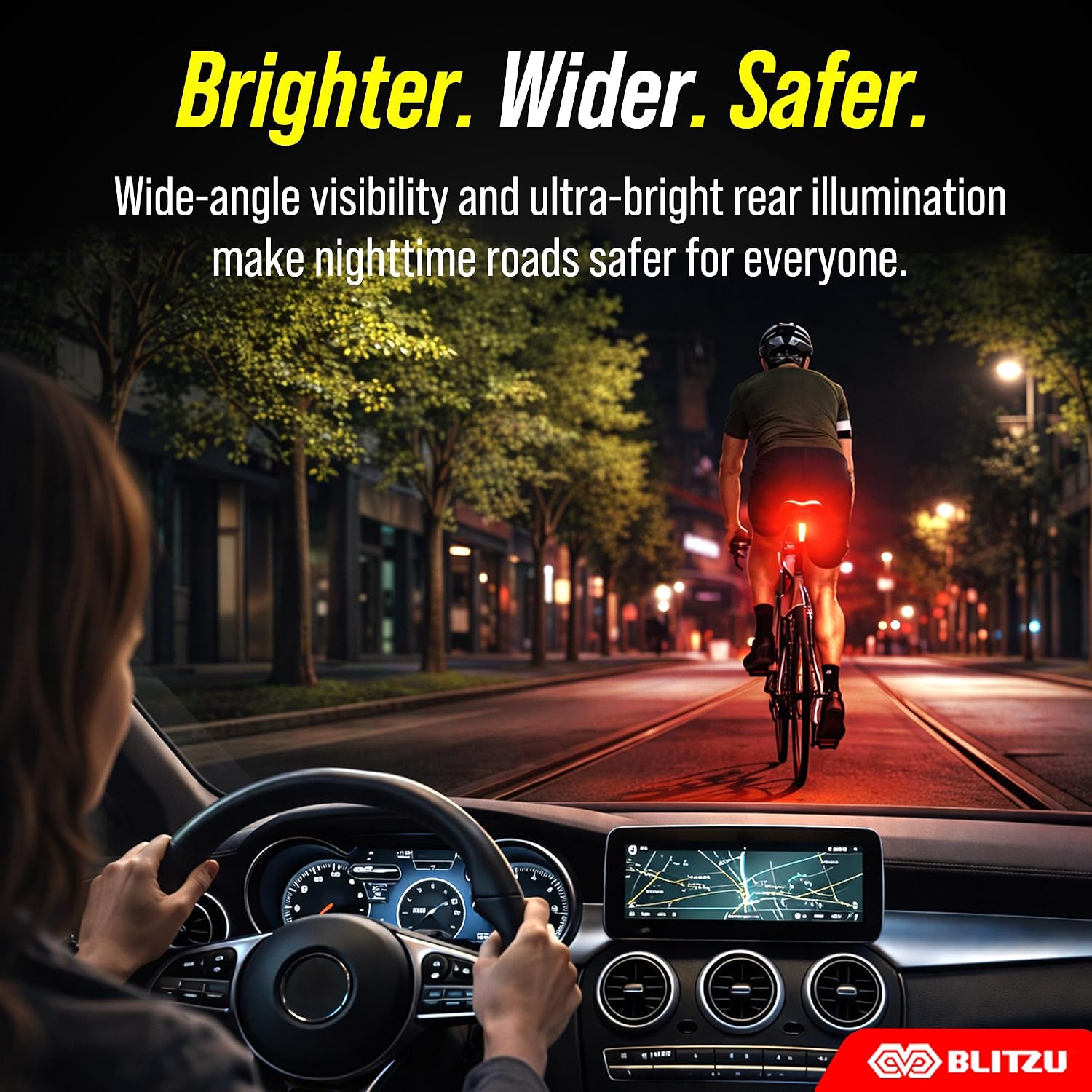 BLITZU Bike Tail Light, 2 Pack USB-C Rechargeable LED Bicycle Rear Lights | 120T, Bright LED, High Visibility Beam, 4 Modes, Easy Installation