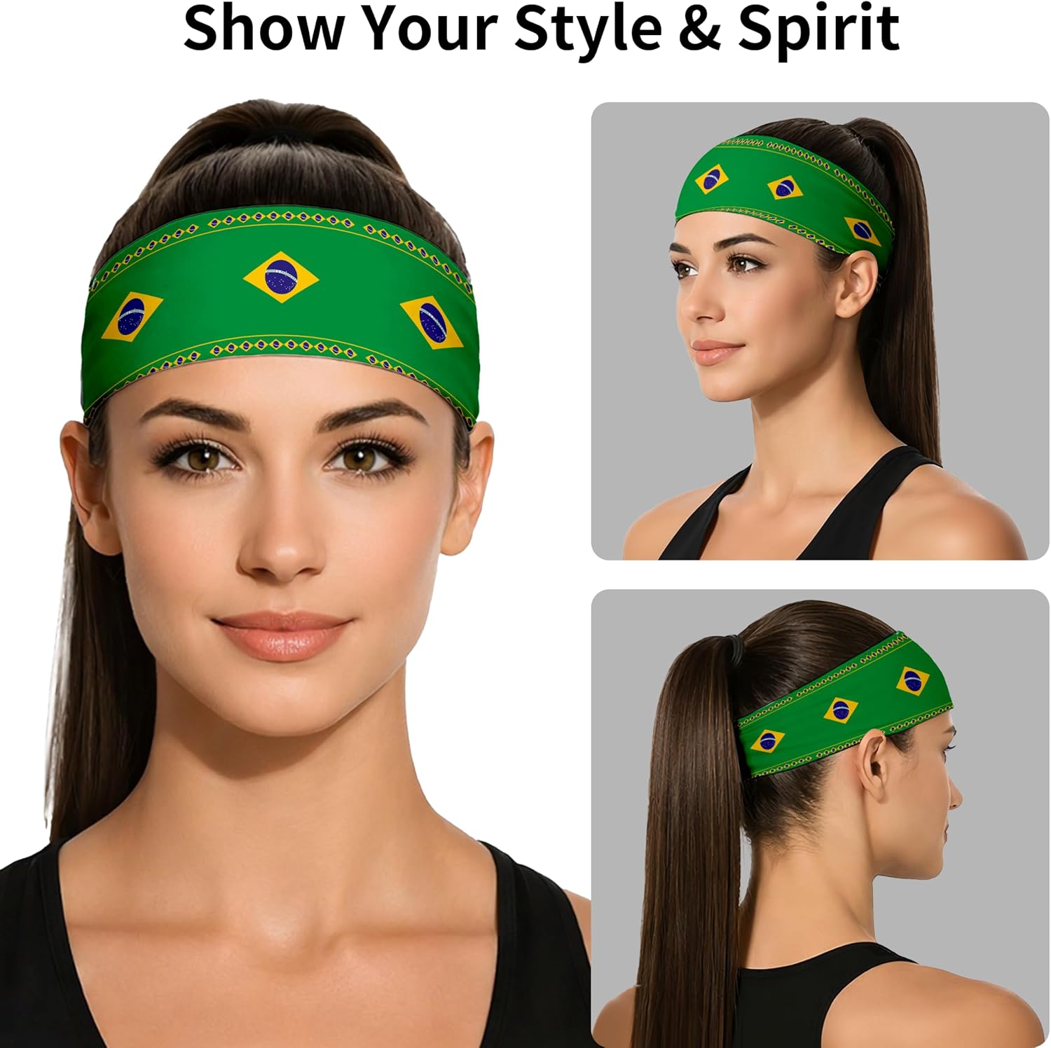 Sports Headband for Women Men,Flag Pattern Workout Head Band,Sweat Bands,Women Running Cycling Yoga Fitness,WorkoutSports Gift