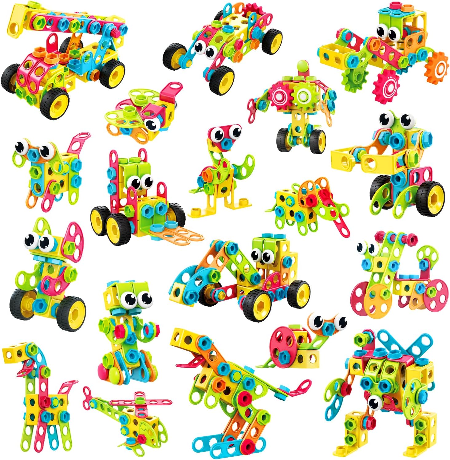 NXONE 195 PCS STEM Toys, Building Sets for Kids 3+