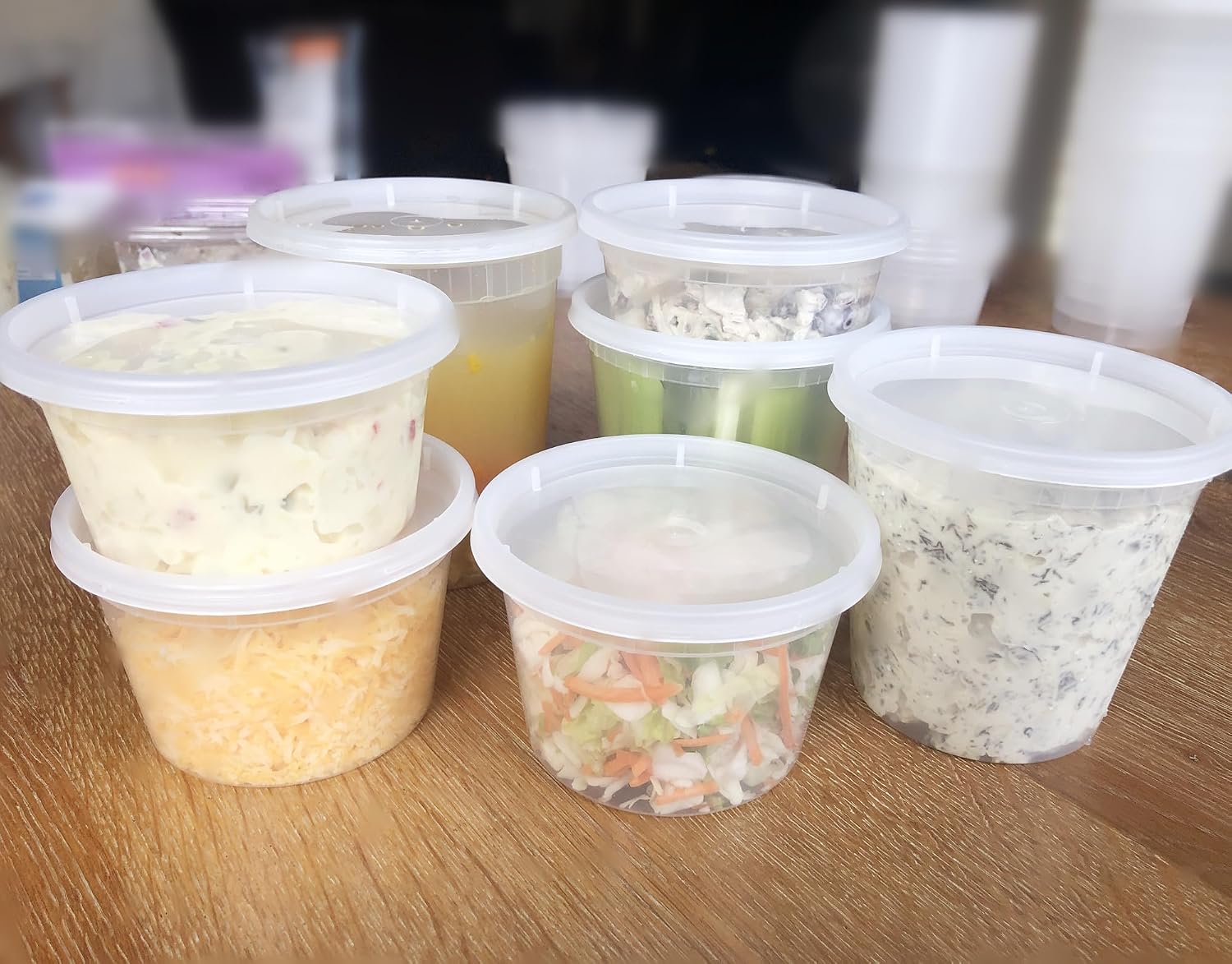 32 oz [20-Pack] Microwavable Plastic Deli Food Storage Containers with Lids