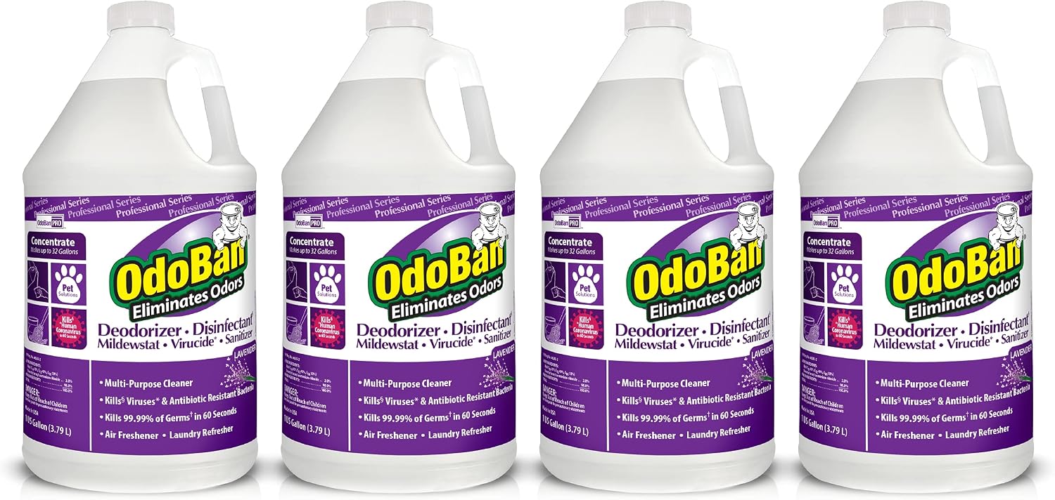 OdoBan Professional Disinfectant and Odor Eliminator Concentrate, 4 Gallons, Original Eucalyptus Scent