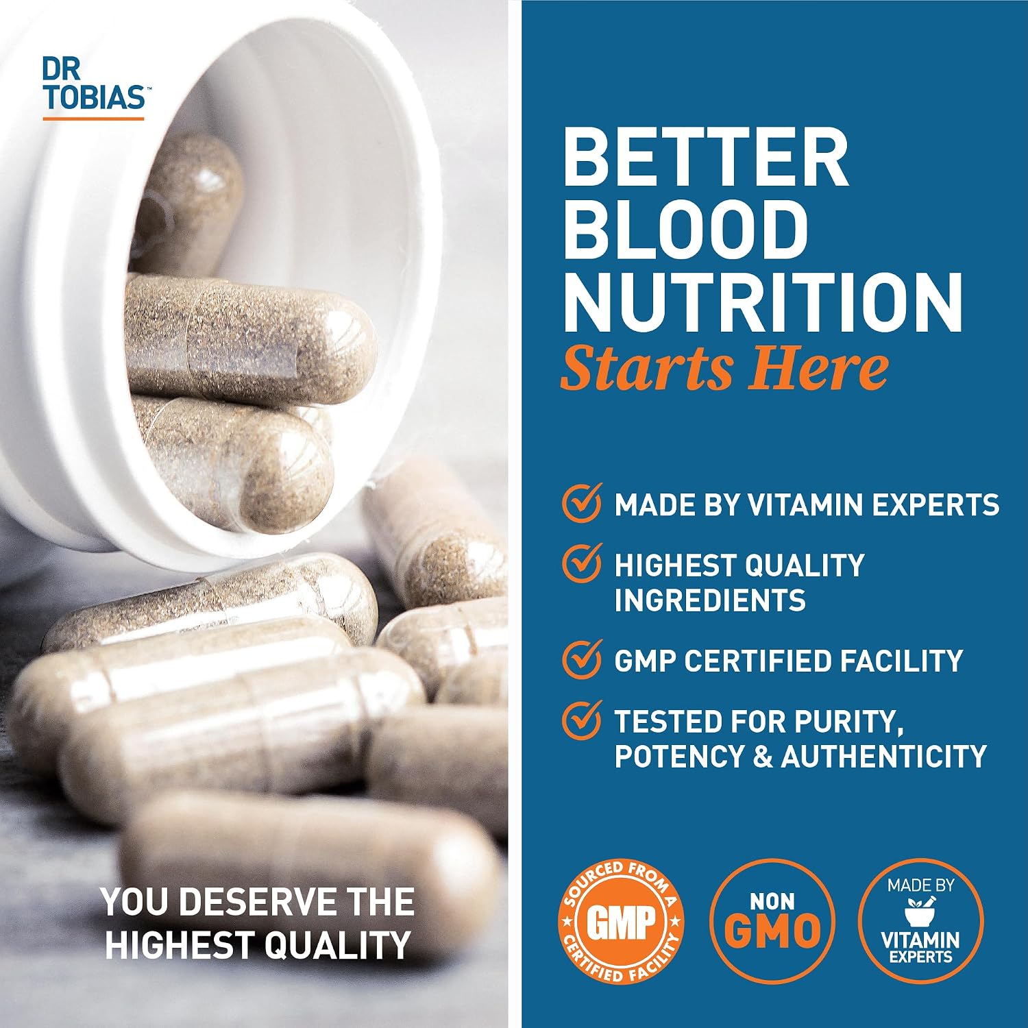 Dr. Tobias Blood Pressure Support Supplement 90 Capsules | Circulatory & Heart Health Support | Hawthorn + Hibiscus + Olive Leaf + Garlic | Vitamins