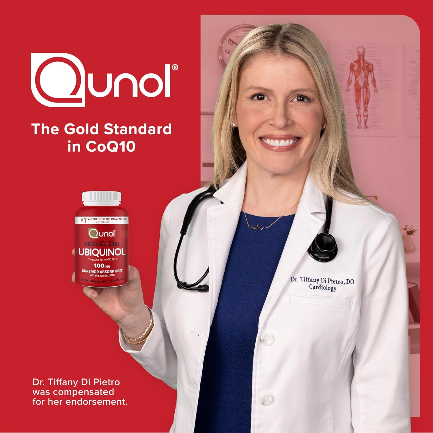 Qunol Mega Ubiquinol CoQ10 100mg, Superior Absorption, 100 Softgels | #1 Cardiologist Recommended Supplement for Heart Health, Coenzyme Q10 Supplement to support Vascular Health & Cellular Energy