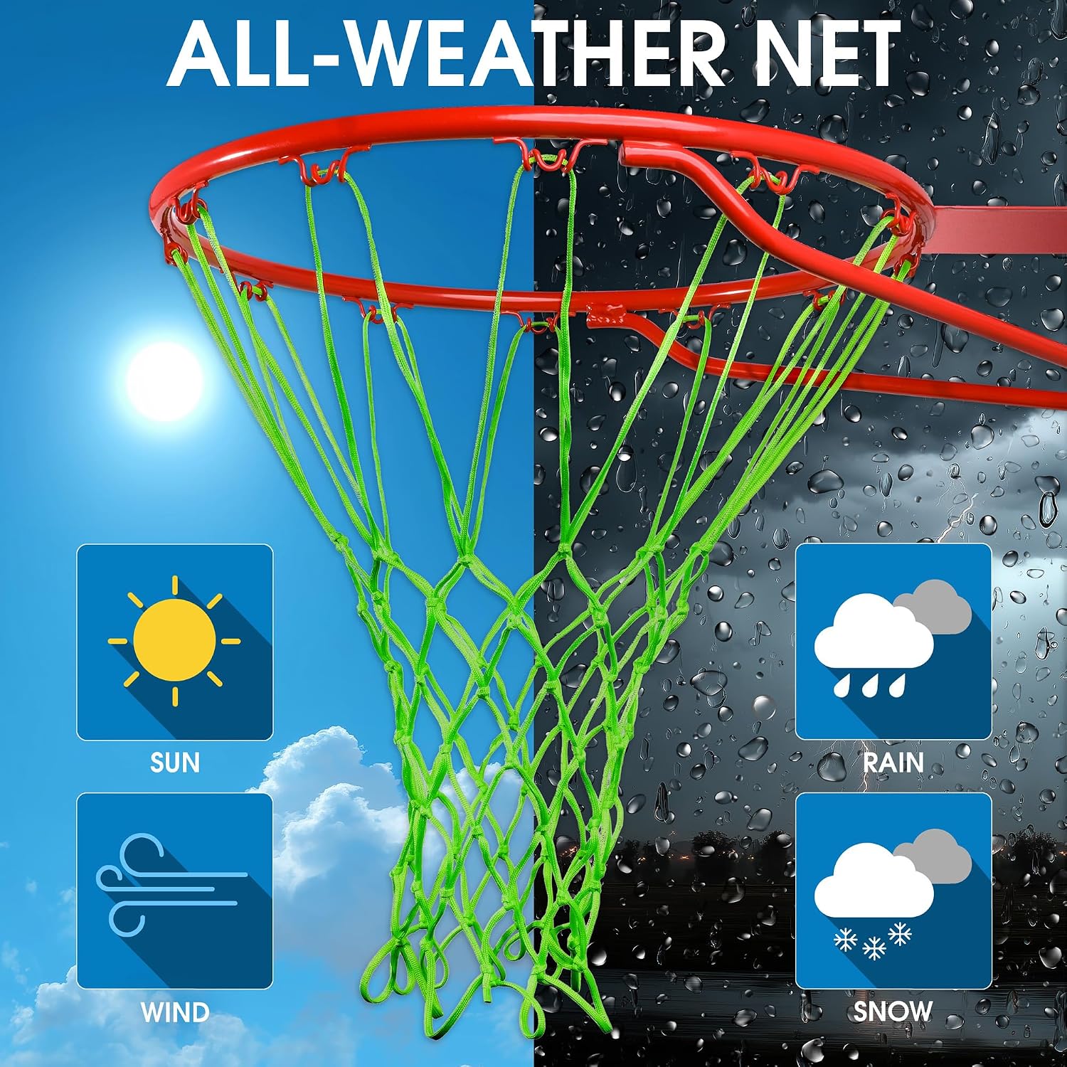 Cannon Sports Heavy Duty Basketball Net Replacement - 21 Inches - 12 Loop Standard Size - Weather Resistant for Indoor/Outdoor Courts - Fits All Standard Rims