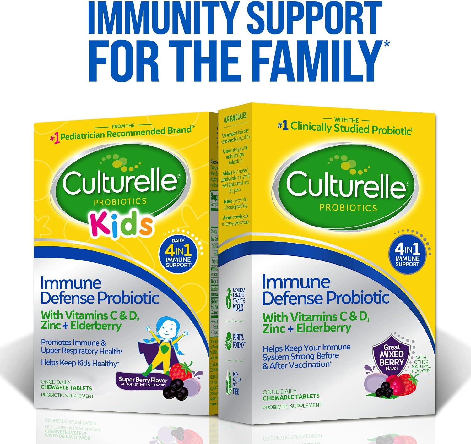 Culturelle Kids Daily Immune Defense Probiotic Chewables, Ages 3+, 30 Count