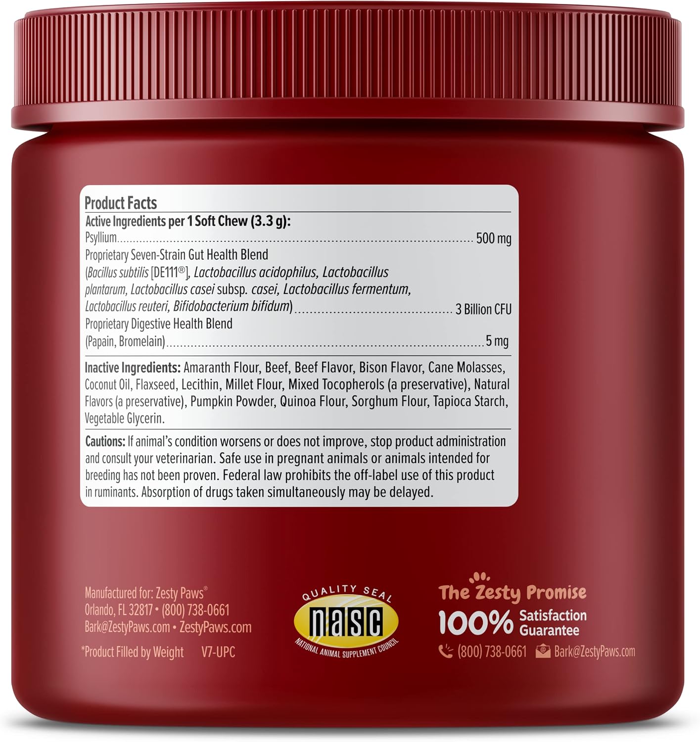 Zesty Paws Probiotics for Dogs - Digestive Enzymes for Gut Flora, Digestive Health, Diarrhea & Bowel Support - Clinically Studied DE111 - Dog Supplement Soft Chew for Pet Immune System - Pumpkin, 90ct