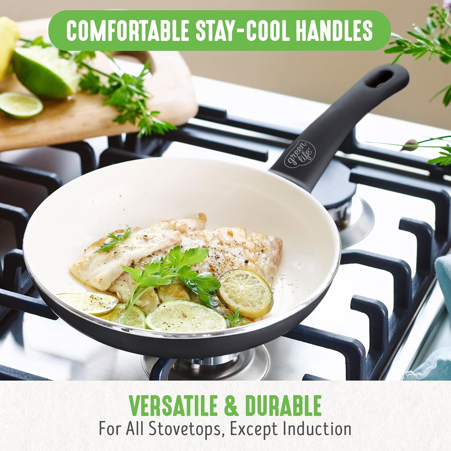 GreenLife Soft Grip Healthy Ceramic Nonstick, 15 Piece Cookware Pots and Pans Set, Induction, PFAS-Free, Dishwasher Safe, Turquoise
