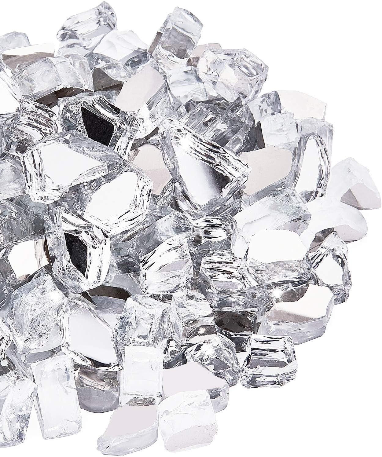 NUPICK 20 Pound Fire Glass, 1/2 Inch Reflective Fire Pit Glass