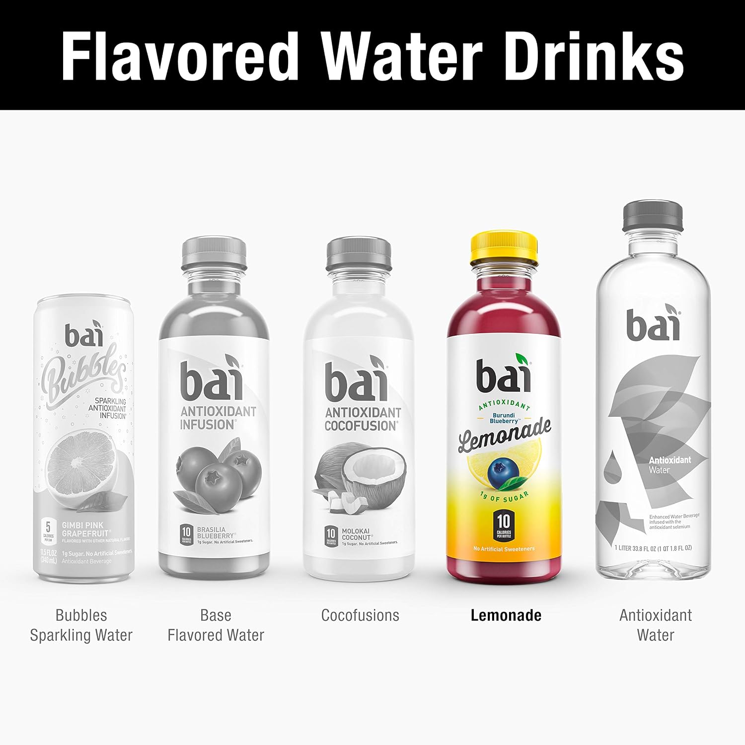 Bai Coconut Flavored Water Puna Coconut Pineapple, Antioxidant Infused, Coconut Pineapple Flavored Water Drink, 18 Fluid Ounce Bottles, 6 Count