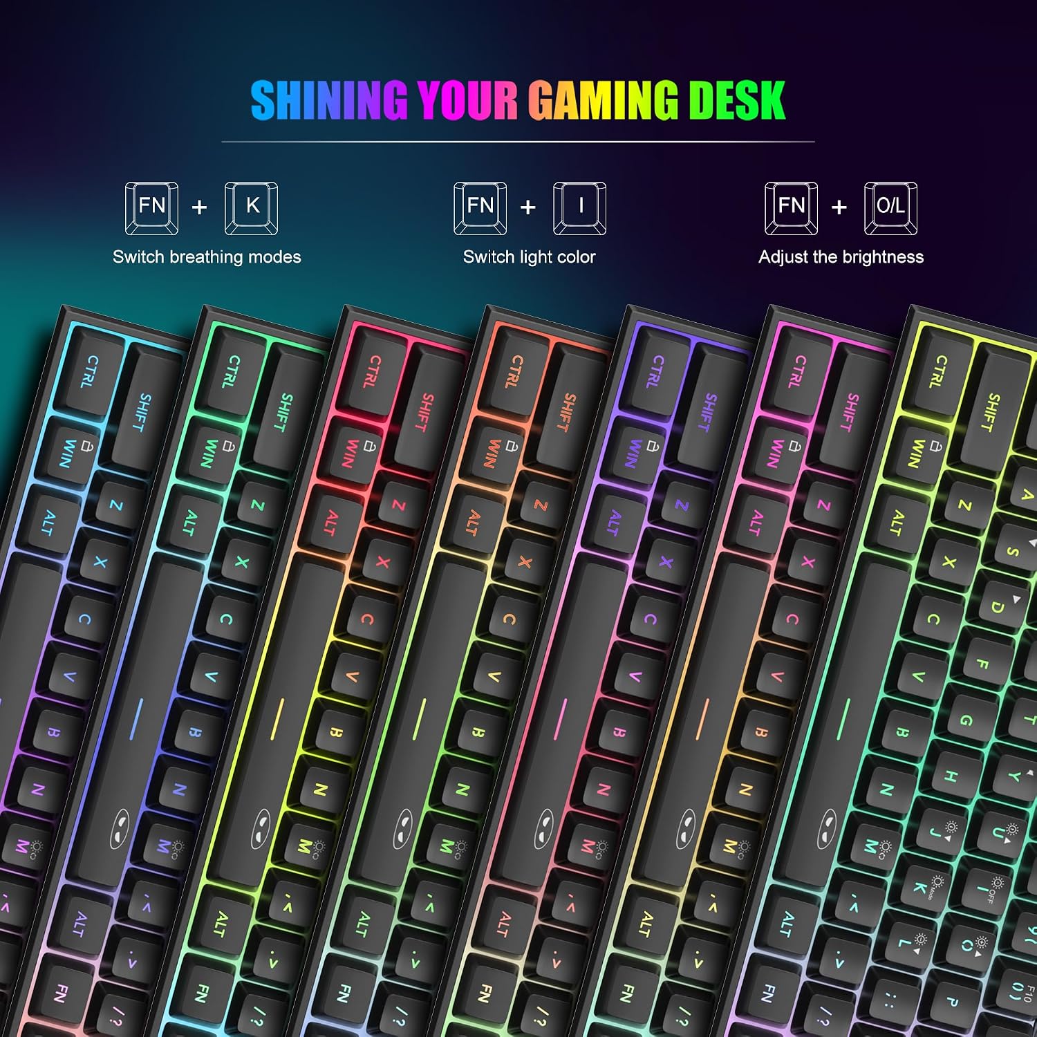 MageGee Mini 60% Gaming Keyboard, RGB Backlit 61 Key Ultra-Compact Keyboard