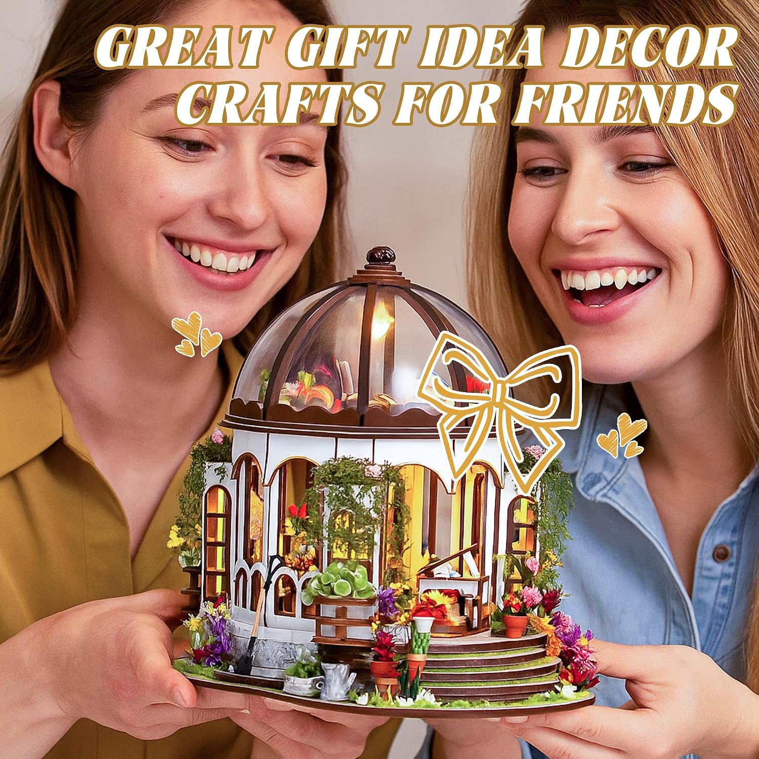 Kisoy Romantic and Cute Dollhouse Miniature DIY House Kit Creative Room Perfect DIY Gift for Friends,Lovers and Families (Sunny Holiday Time)