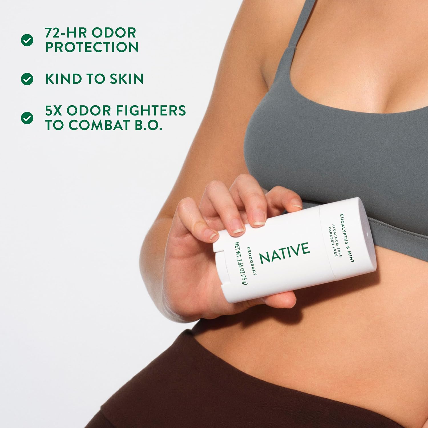 Native Deodorant Contains Naturally Derived Ingredients, 72 Hour Odor Control, Deodorant for Women and Men, Aluminum Free, Eucalyptus & Mint 2.65oz