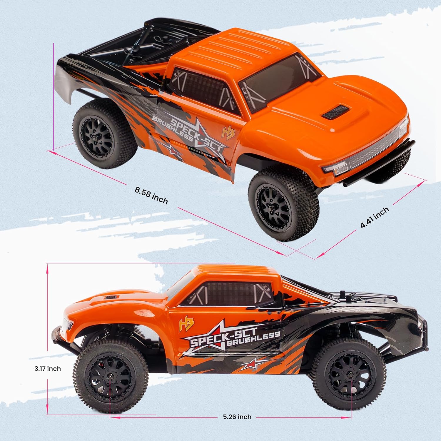 HOBBYPLUS Speck B Elite Brushless 1/24 2WD Mini RC Car - RTR RC Buggy, Fast Mini Racing Buggy – Remote Control Car Racing Vehicles (Razor Magenta)