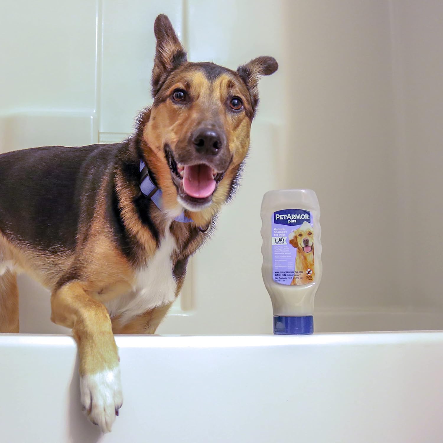 PetArmor Plus Flea & Tick Oatmeal Shampoo Dogs, 7-Day, Tropical, 18oz