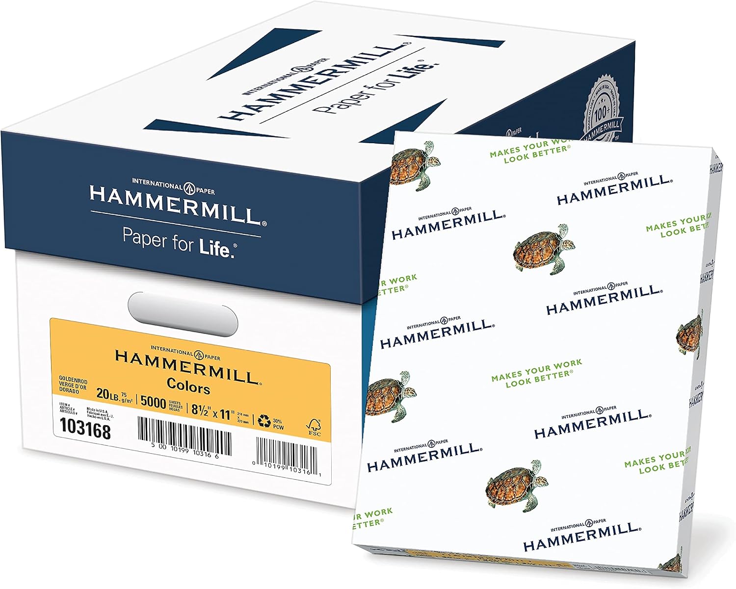 Hammermill Colored Paper, 20 lb Blue Printer Paper, 8.5 x 11 - Made in the USA, Pastel Paper, 103309R - 1 Ream (500 Sheets)