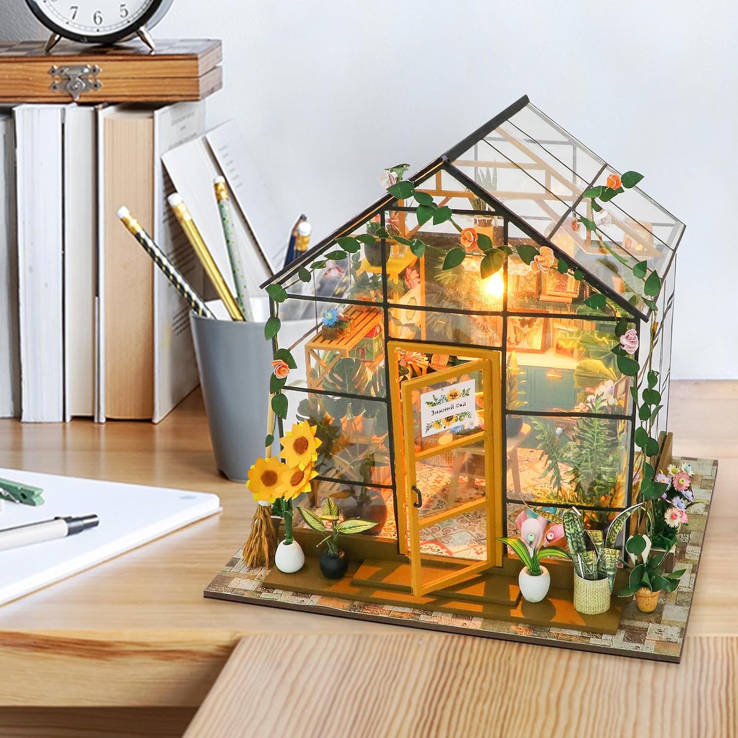 GuDoQi DIY Miniature Dollhouse Kit with Furniture, Tiny House kit 1:24 Scale, Need to Assemble Around 30 Hours