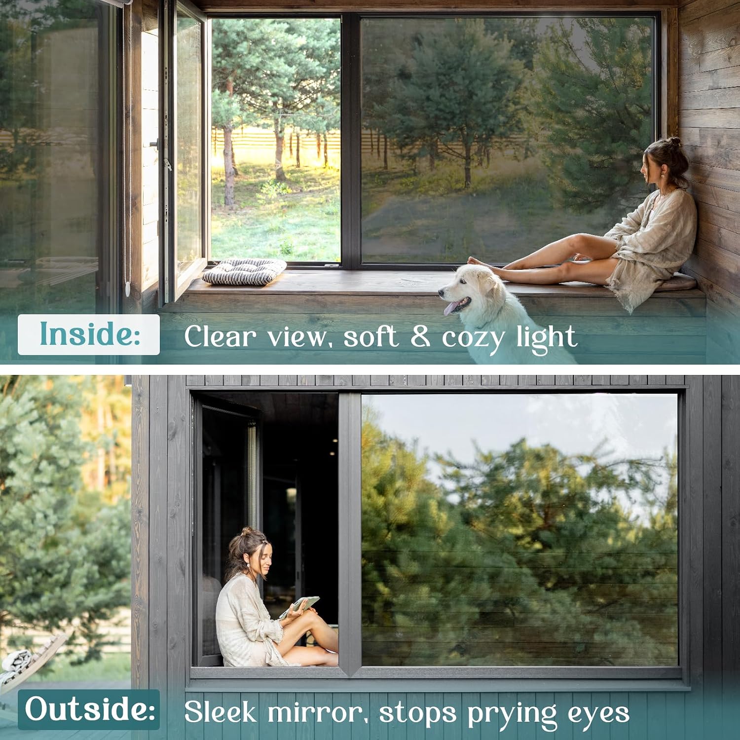 Haton Window Privacy Film, Stained Glass Rainbow Film, 17.5" x 78.7"