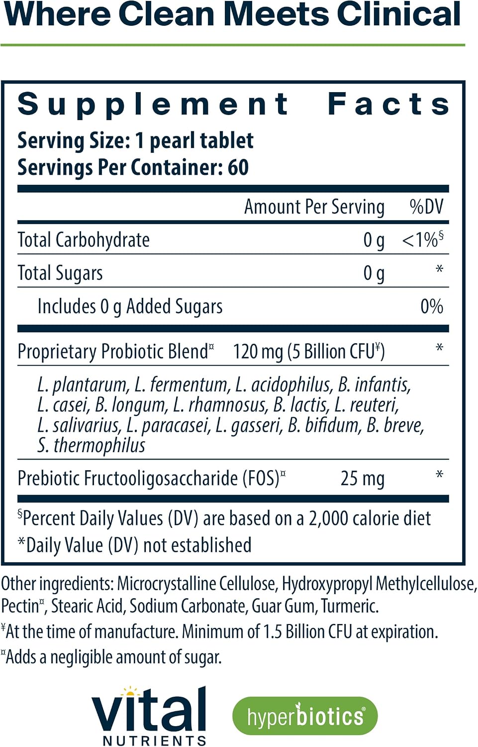 Hyperbiotics Vital Nutrients Pro-15 Prebiotics and Probiotics for Women and Men | 15 Science Backed Strains | Supports Occasional Constipation, Diarrhea, Gas & Bloating | 60 Vegan Time Release Pearls