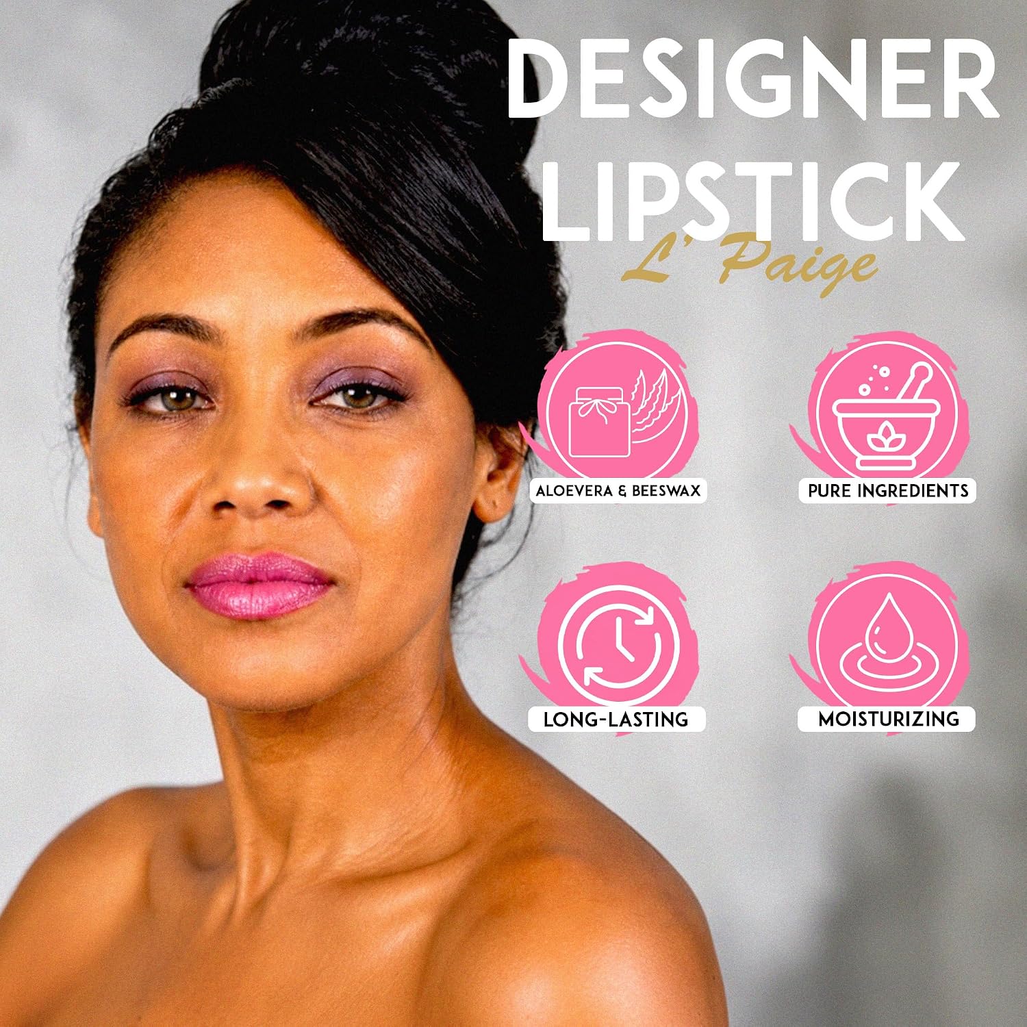 L’Paige Rosy Pearl Lipstick | Sheer Neutral Rose Lip Color | Aloe Vera Moisturizing Formula | Long-Lasting Hydrating Finish | Soft Silvery Pink Shade L56