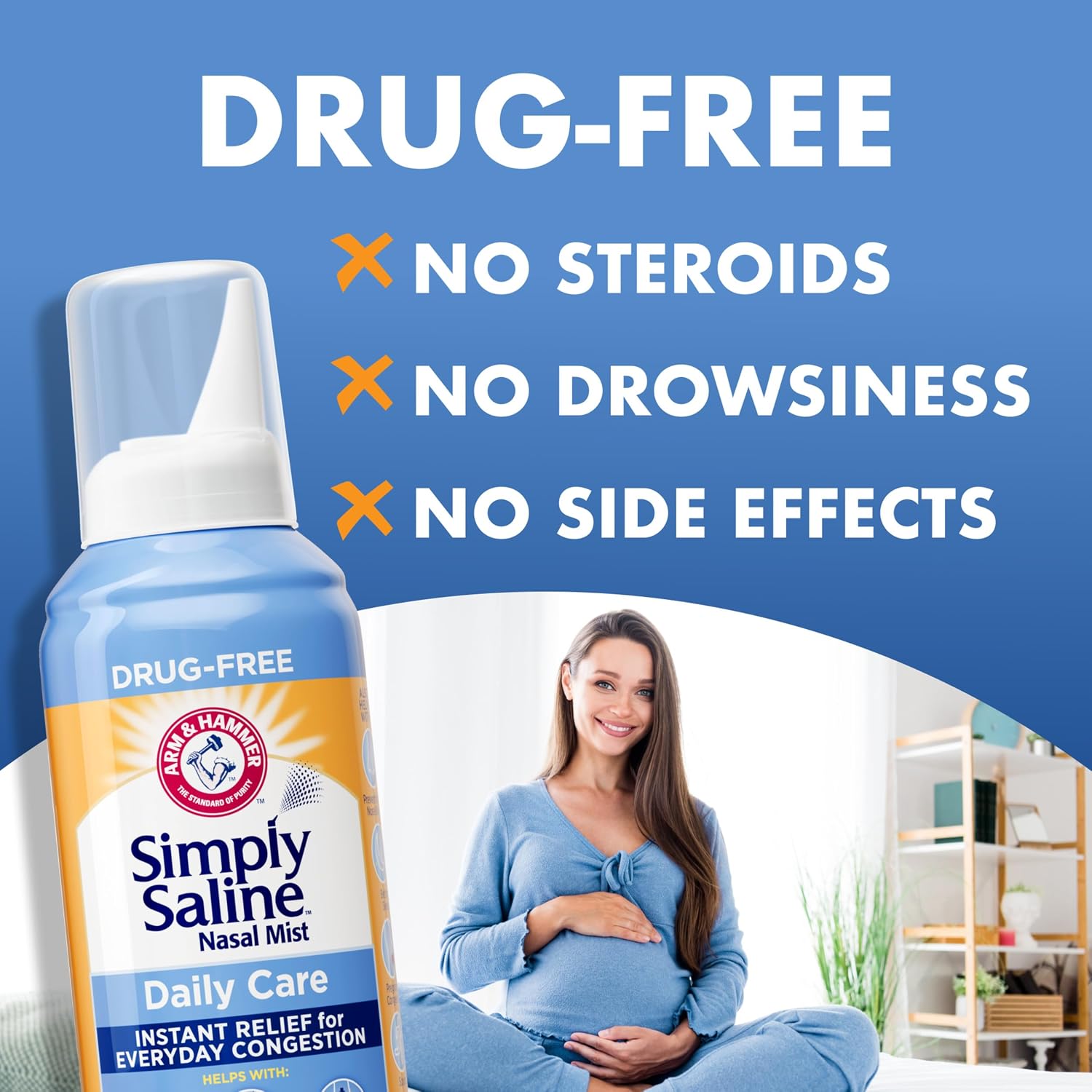 Arm and Hammer, Simply Saline Nasal Care Daily Mist - Instant Relief for Every Day Congestion - One, 4.5 Ounce