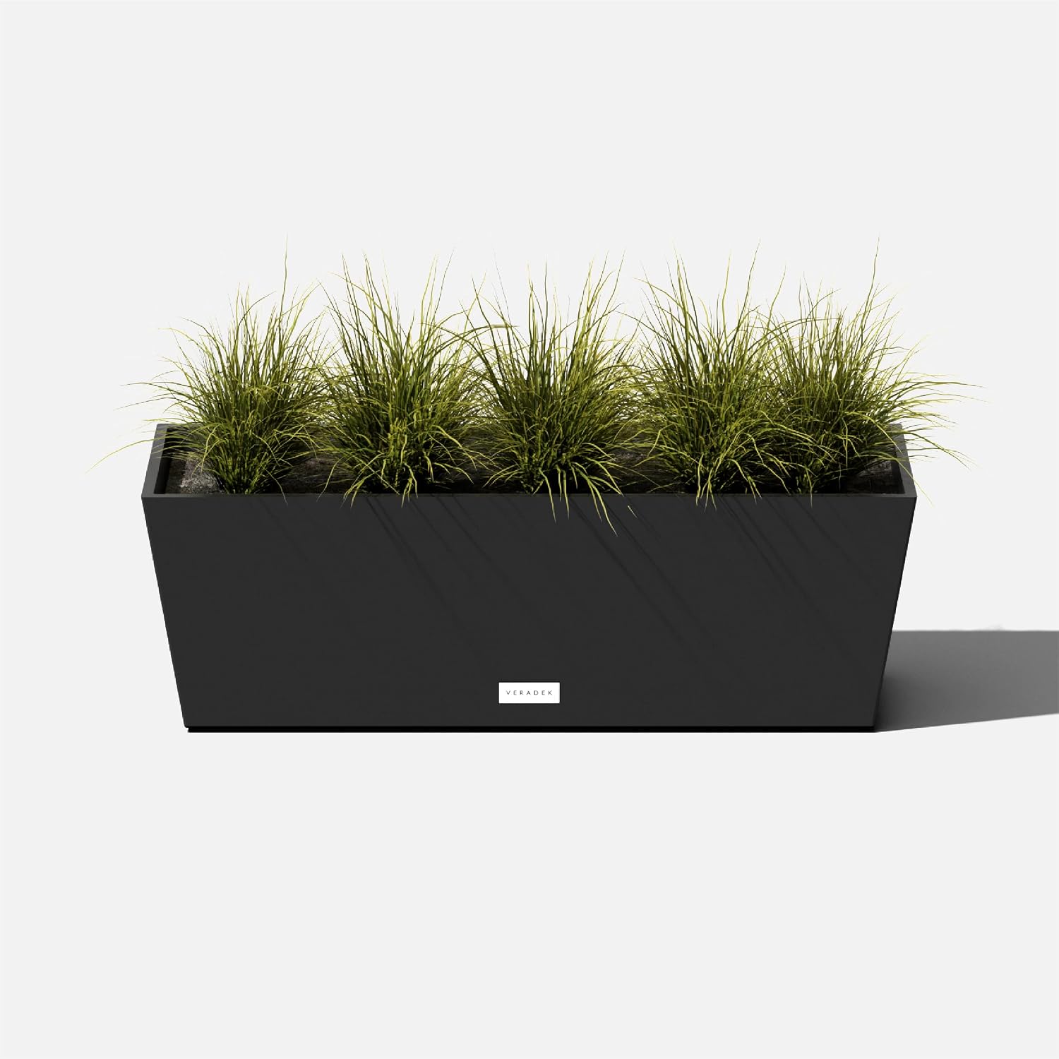 Veradek Pure Series Window Box Planter - Tapered Outdoor Planter | Made From Durable Plastic With Pre-Drilled Drainage Holes. Modern Patio/Tabletop Décor for Plants and Flowers