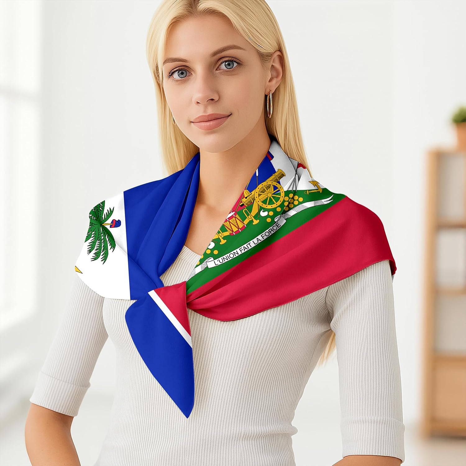 Fashion Bandana Women,Flag Silk Scarf,27.5x27.5 Large Square bandanas,Satin Hair for Sleeping,Travel,for Gift