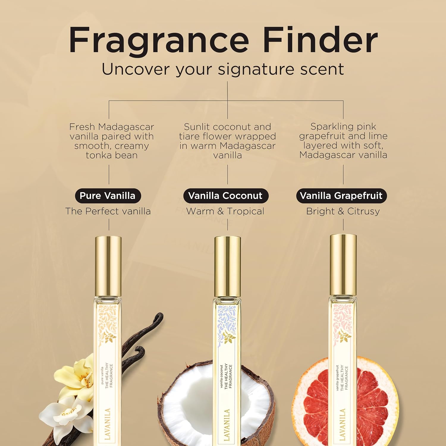 Lavanila Pure Vanilla Perfume for Women, 1.7 Fl Oz | Clean Vanilla Perfume, Long Lasting Women’s Eau de Parfum with Madagascar Vanilla – Natural Fragrance, Women’s Fragrances