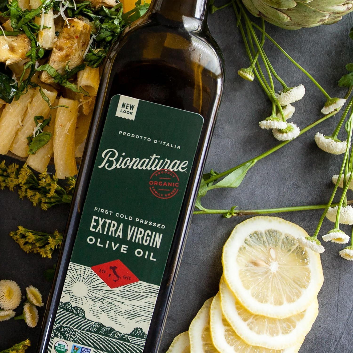 Bionaturae Extra Virgin Olive Oil - Organic Olive Oil, Non-GMO, USDA Certified Organic, Recyclable Glass, 100% Authentic Italian Olive Oil, Made in Italy - 17 Fl Oz