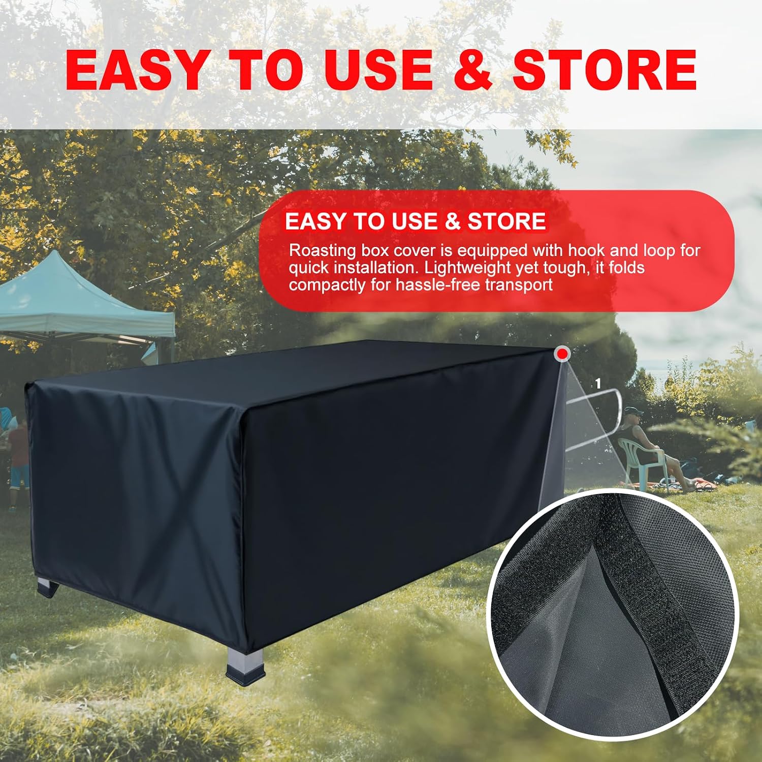 Cover for La Caja China Roasting Box, Compatible with #1 & #2 & SP Models Pig Roaster Grill, Made of Heavy-Duty 600D Oxford