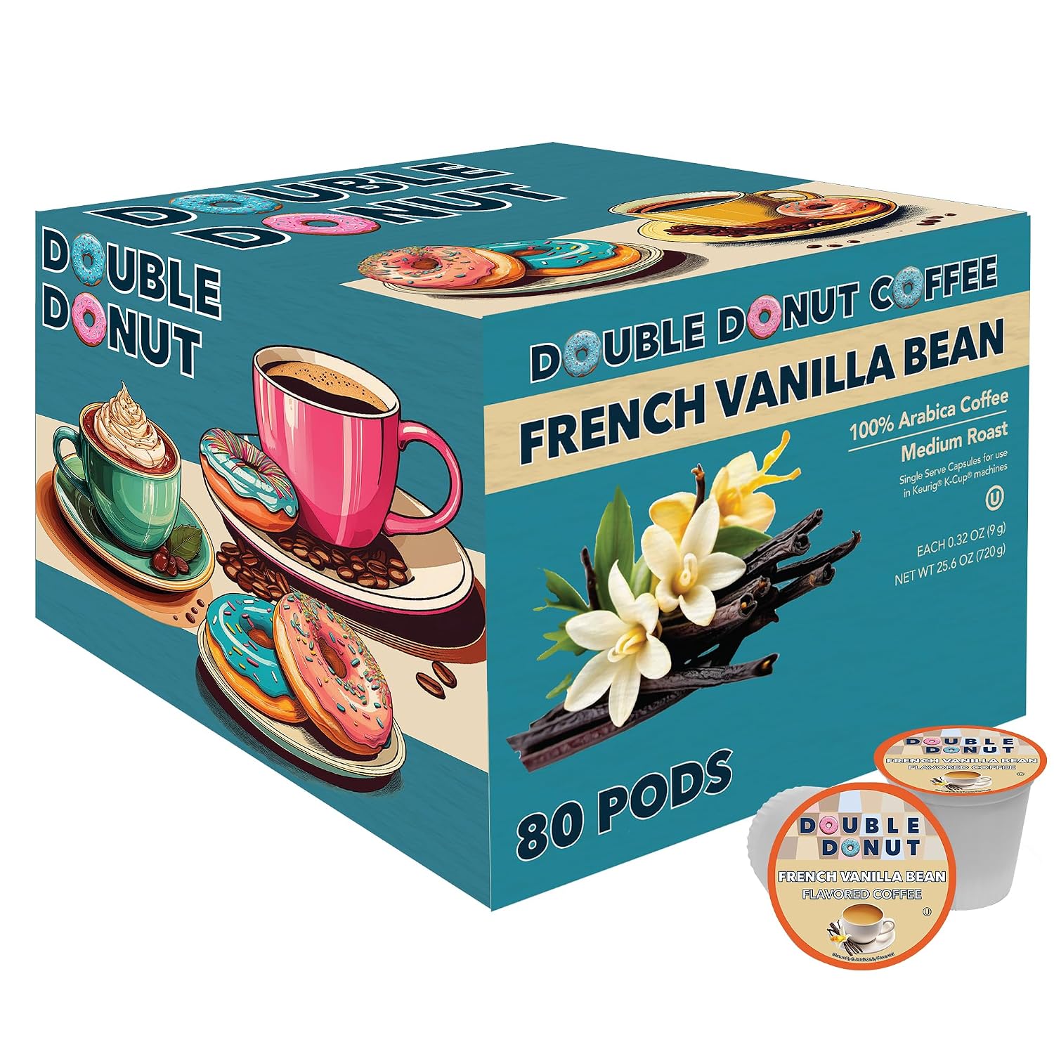 Double Donut Coffee Breakfast Blend Coffee Pods, Light Roast Coffee in Recyclable Single-Serve Pods for Keurig K Cups Brewer Machines, 80 Count Bulk Pack, original version