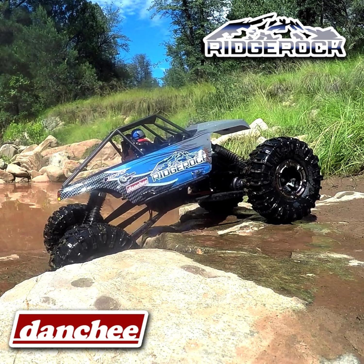Redcat Racing Danchee Ridgerock 1/10 Scale 4WD Electric RC Rock Crawler – RC Truck RTR with 2.4GHz Radio, Dual Motors, 4-Wheel Steering