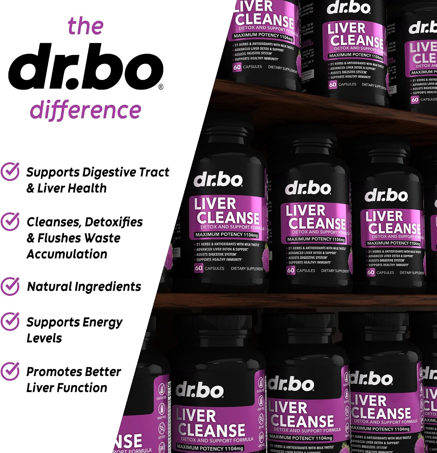 Liver Cleanse Detox Support Supplement - Complete Health Repair Pills with Artichoke, Berberine