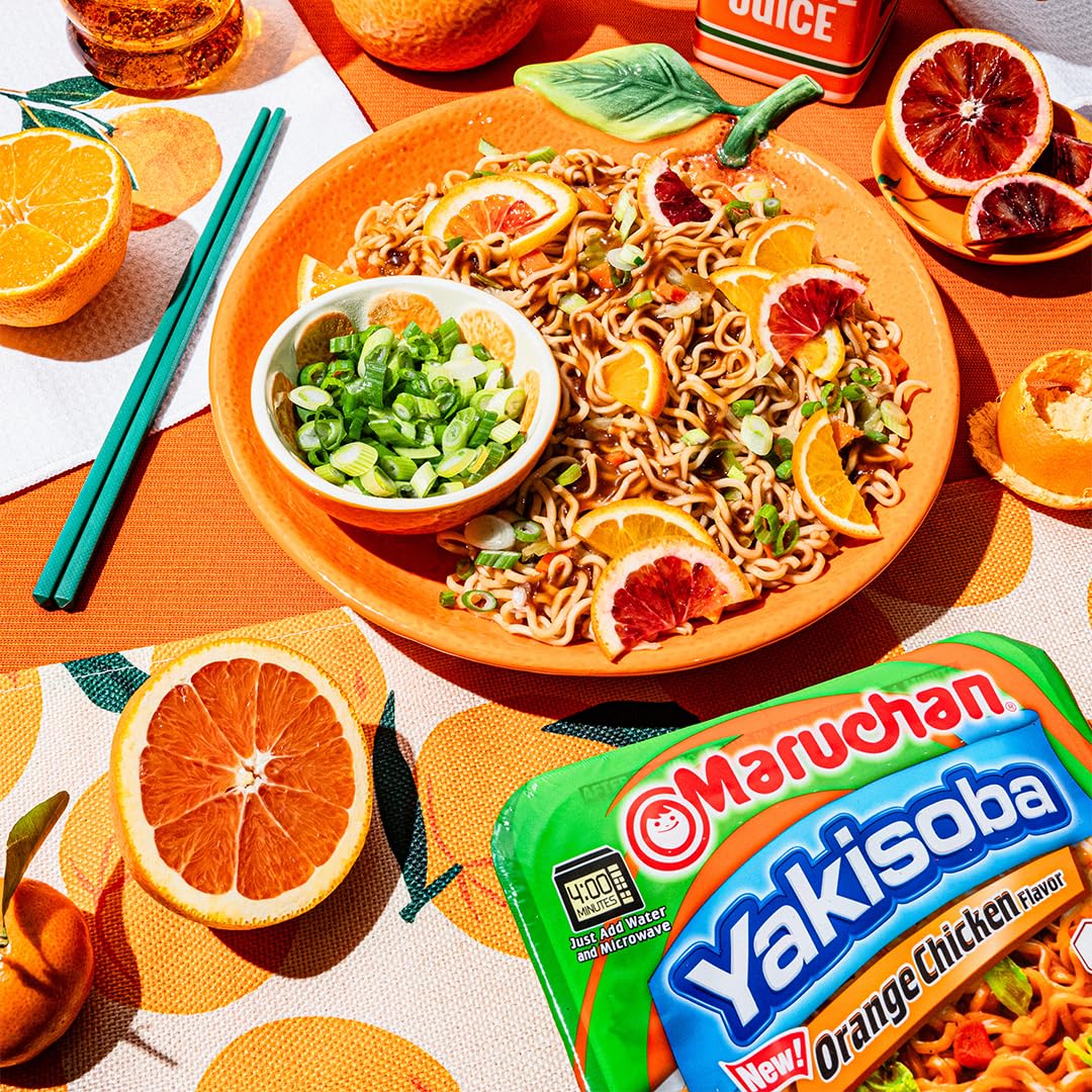 Maruchan Yakisoba, Spicy Chicken Flavor – Stir-Fried Japanese Instant Ramen Noodles, High Protein Microwavable Meal – 4.11 Oz. (8 Pack)
