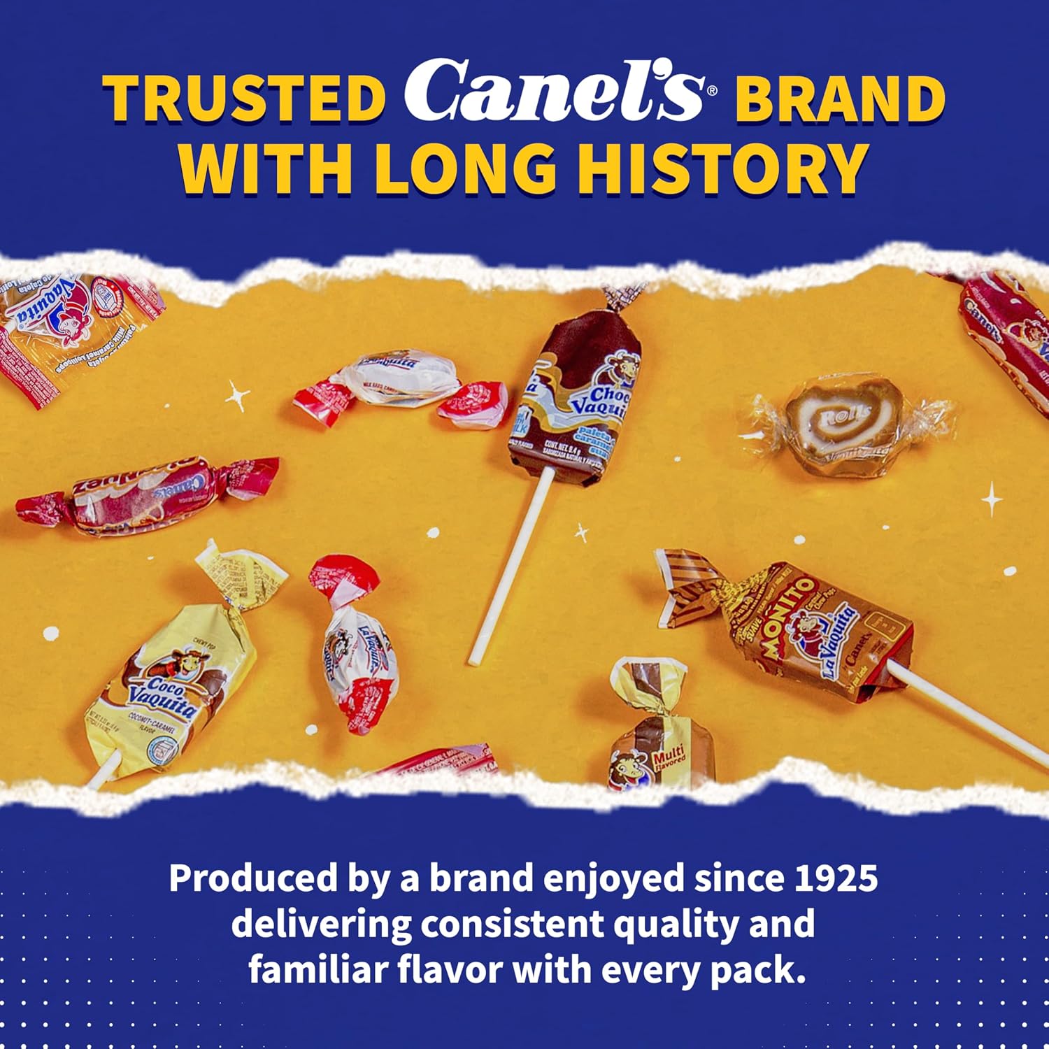 Canel's La Vaquita Assorted Milk Candy Mix, with Caramels, Coconut, Chocolate, and Pecan, Soft and Hard Candy and Lollipops, for Parties and Sharing