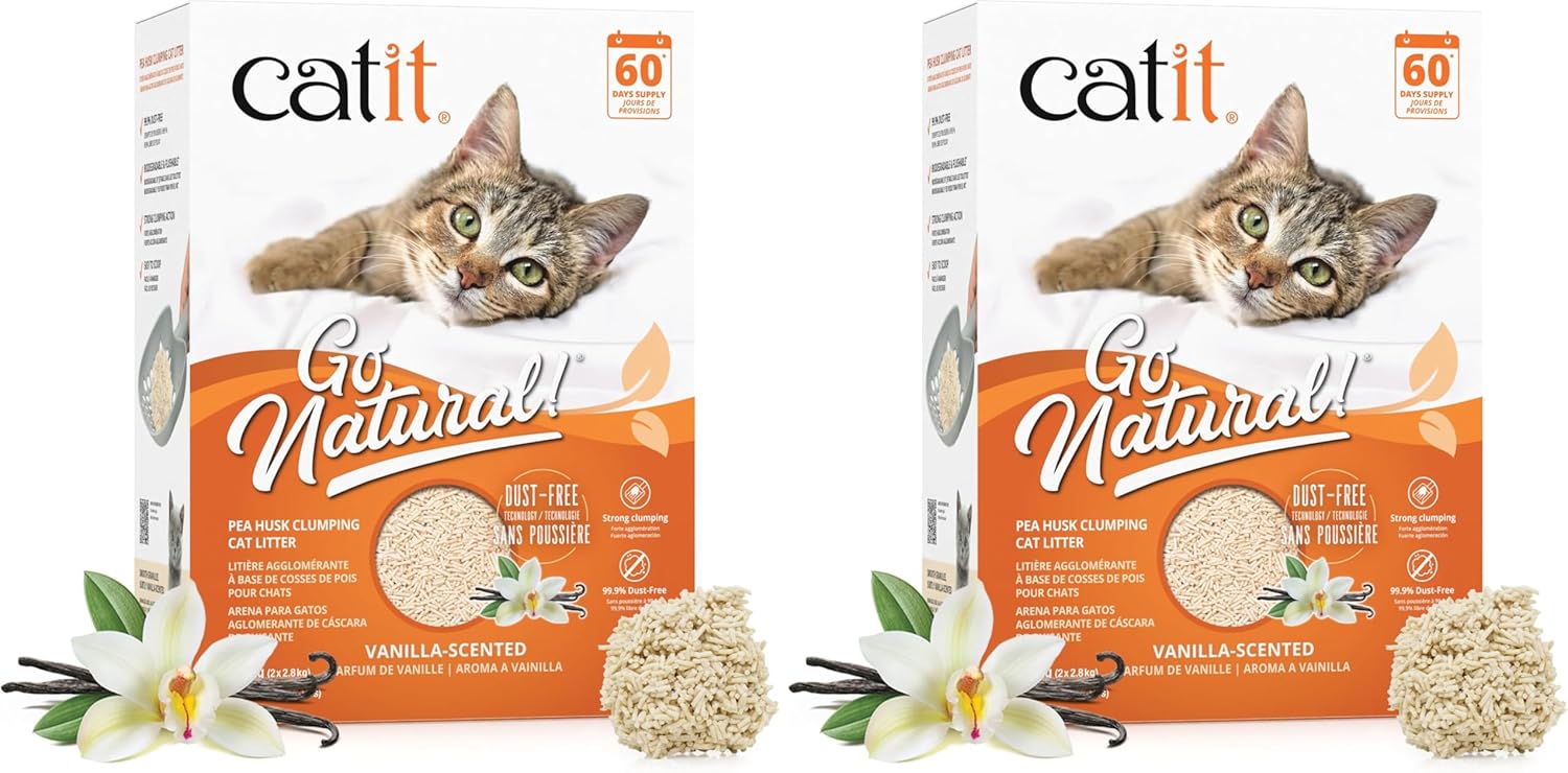 Catit Go Natural Pea Husk Clumping Cat Litter, 12.3 lb, Natural