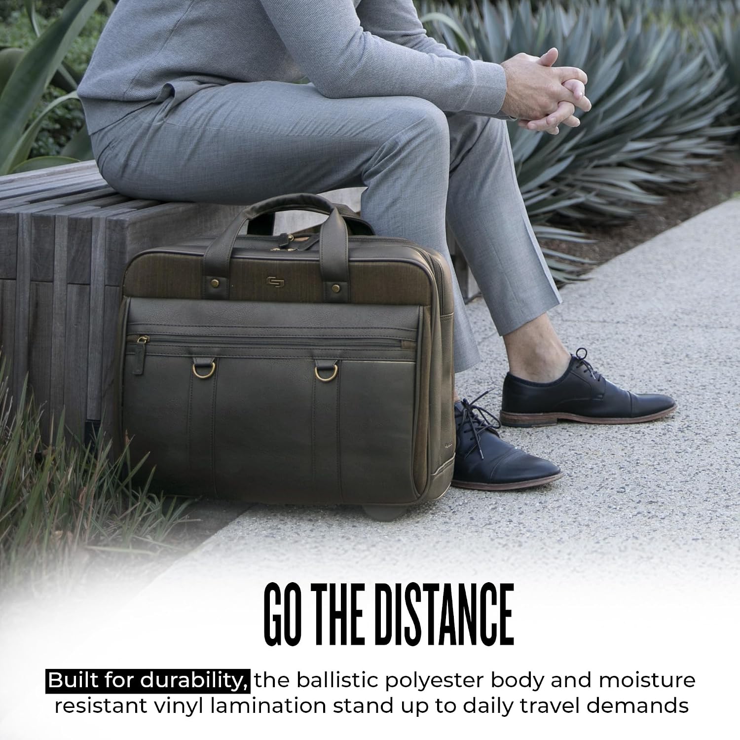 Solo New York Rolling Case with Wheels - Roller Laptop Bag for Travel, Wheeled Briefcase for Women & Men- MacDougal, Espresso