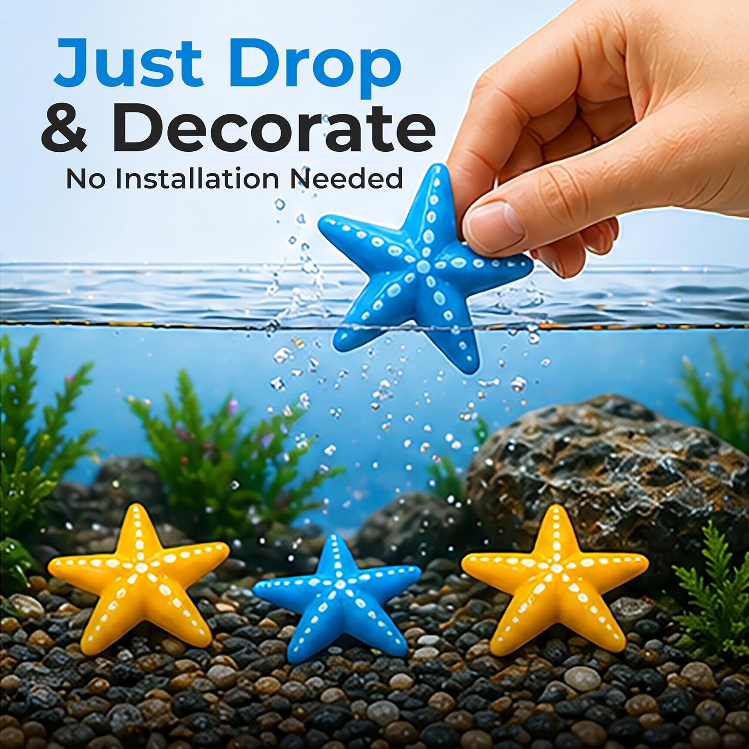 Brewish Artificial Lifelike Plastic Fish for Aquarium Tank Decorations Ornaments | Random Pattern Moving Floating Fishes Toy for Swimming in Bubble