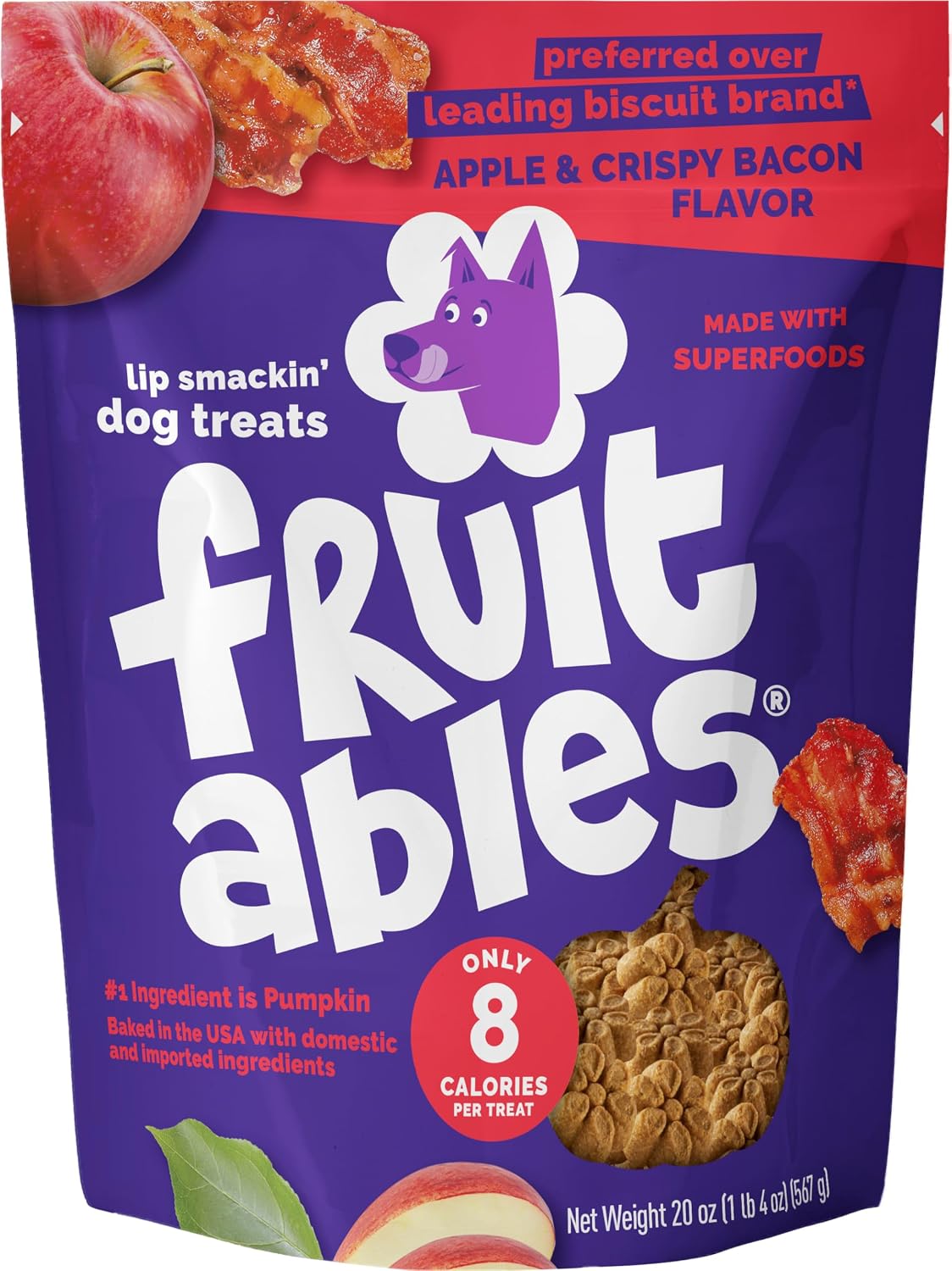 Fruitables Baked Dog Treats, Low Calorie Treats, Pumpkin & Banana, 7oz | Healthy Dog Treats, Training Treats, Crunchy Dog Biscuits, Limited Ingredient Recipe, Healthy Puppy Snacks, Made in USA