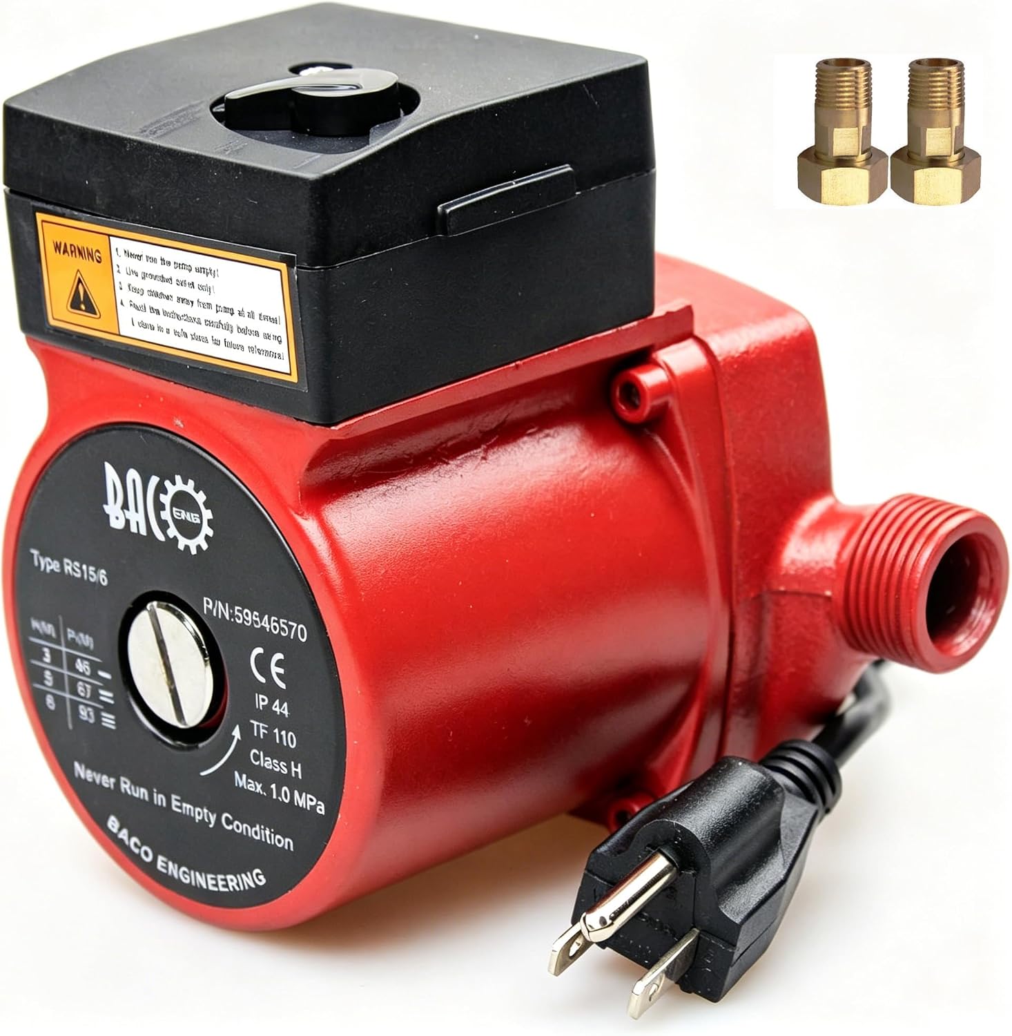BACOENG Hot Water Recirculating Pump, Stainless Steel Head, Circulation Pump NPT 3/4", 3-Speed Control, Circulating Pump for Water Heater System