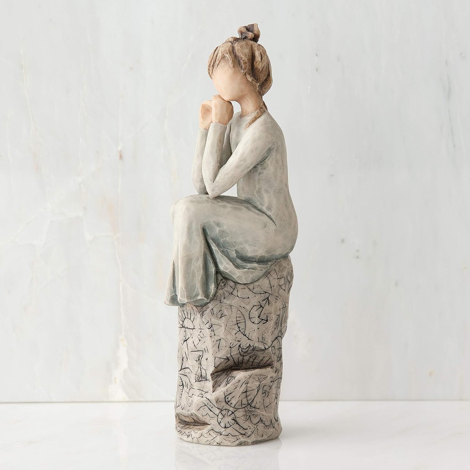 Willow Tree Quietly, Sculpted Hand-Painted Figure | Cast from a Susan Lordi Original Carving, Gift Offering Comfort, Peace, Support and Inner Strength, Includes Enclosure Card